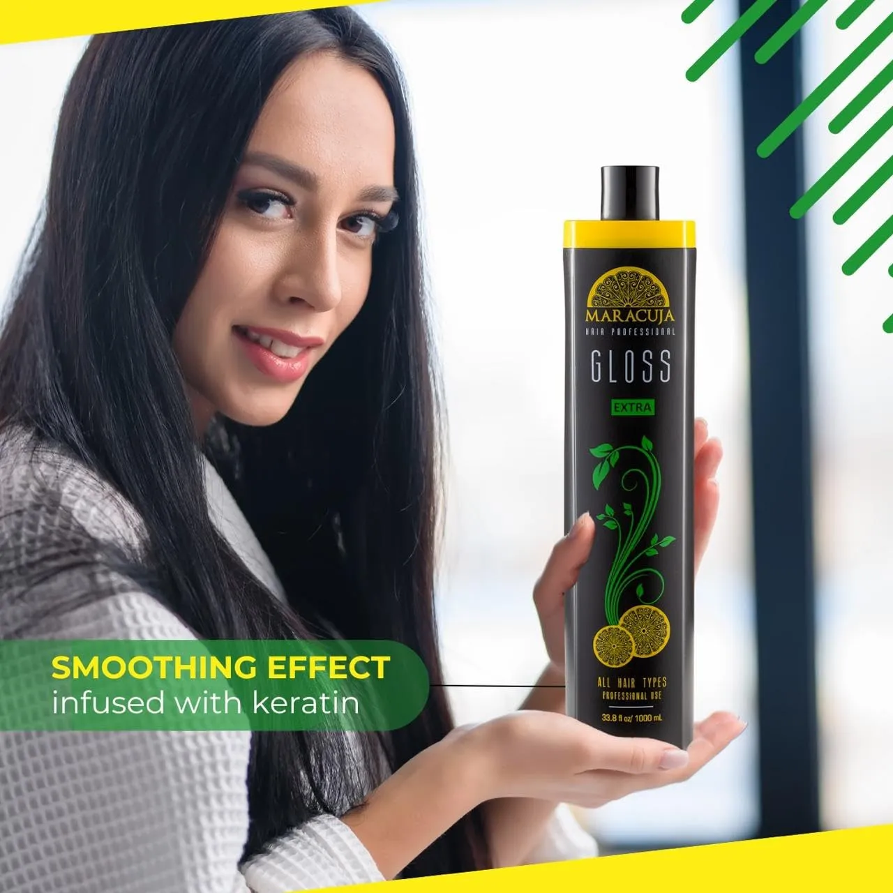 Maracuja Extra Gloss - Passion Fruit Treatment Complex Blowout - Brazilian Keratin - Formaldehyde Free - Hair Straightening. 33.8 fl oz