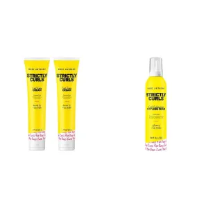 Marc Anthony Curl Cream with Shea Butter & Oils Defines & Softens Curly & Wavy Hair & Strictly Curl Enhancing Styling Foam, Extra Hold