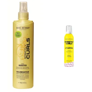 Marc Anthony Curly Hair Spray 8.1 Fl Oz & Strictly Curl Enhancing Styling Foam 10 Oz Bundle
