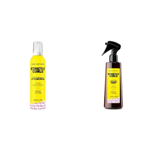 Marc Anthony Strictly Curl Enhancing Styling Foam, Extra Hold - Vitamin E & Silk Proteins, 10 Oz & Curl It Up Volume Spray, Avocado and Soybean Oil, Shea Butter, 6.8 Oz