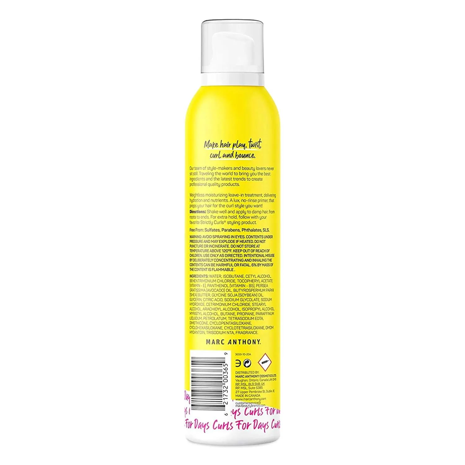 Marc Anthony True Professional Strictly Curls Perfect Curl 7-In-1 Leave In Treatment Foam, 7.1 Ounce (Packaging May Vary)