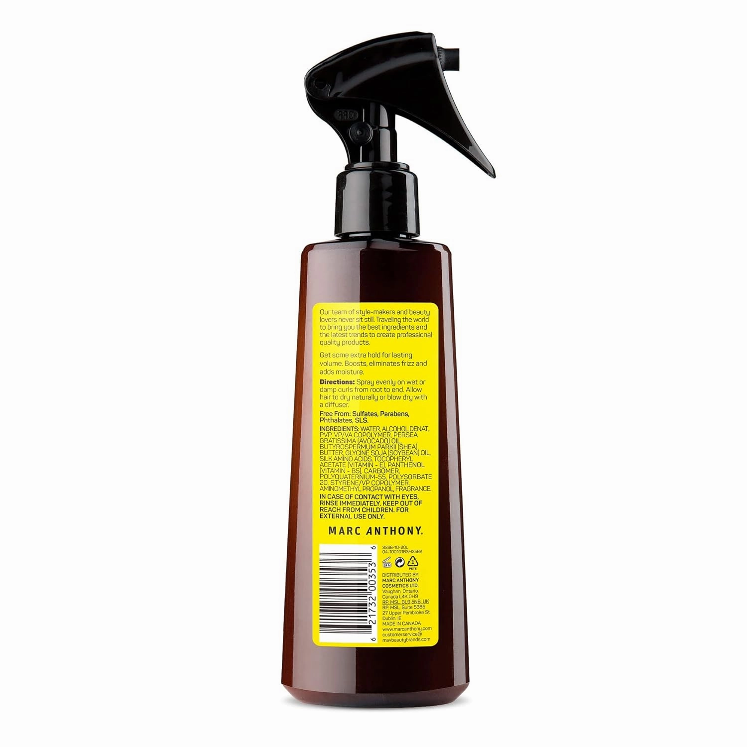 Marc Anthony Curl It Up Volume Boost Spray, Extra Hold, Strictly Curls - Avocado Oil & Shea Butter Enhances with a Soft Finish Paraben-Free, Sulfate-Free, Phthalate-Free (Pack of 2)