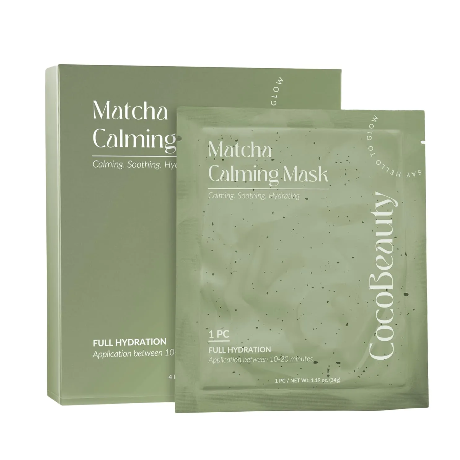 Matcha Mask – Calming Peel Off Mask for Face – Deep Cleansing & Hydrating Green Tea Facial Mask for Smooth, Radiant Skin (4 units)