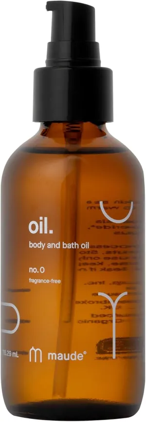 Maude Oil No. 0 - Hydrating Organic Massage   Body Oil - Skin Moisturizer with Organic Jojoba, Coconut & Castor Oil - Rich in Vitamin B   Vitamin E (4 fl oz)