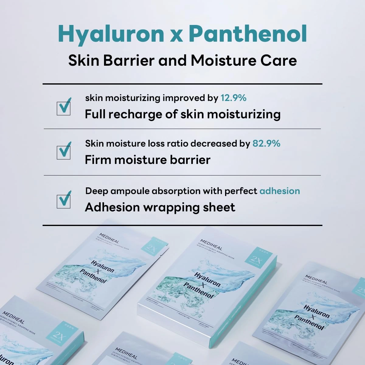 Mediheal Derma Synergy Wrapping Mask for Moisturizing Barrier (10 Packs) - Improved Skin Moisturization With Hyaluron Panthenol