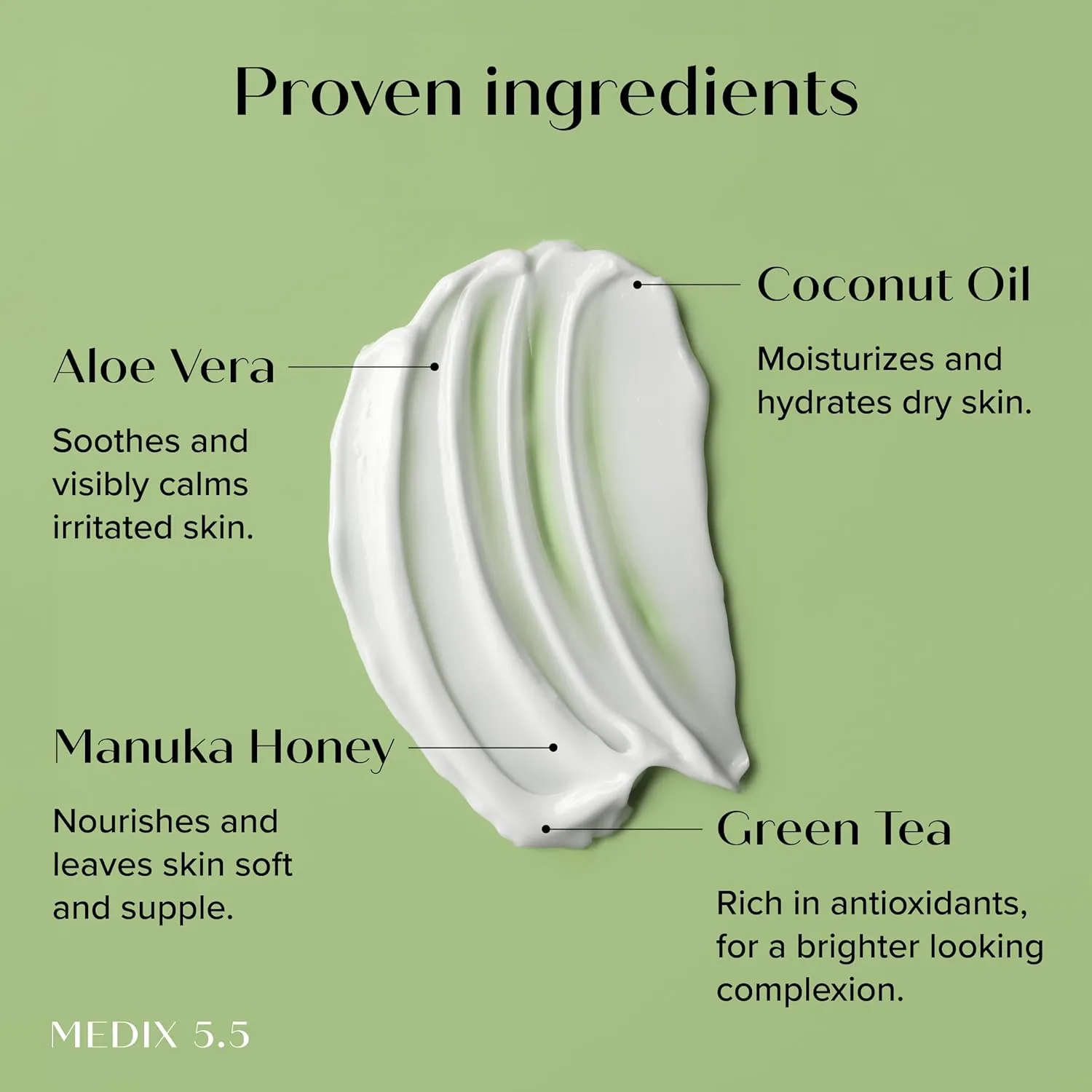 Medix 5.5 Coconut Body Lotion   Manuka Honey Cream, Coconut Oil Lotion For Women & Men, Natural Coconut Cream Moisturizer Body Butter Skin Care Balm For Stretch Marks, Cellulite, 15 Fl Oz