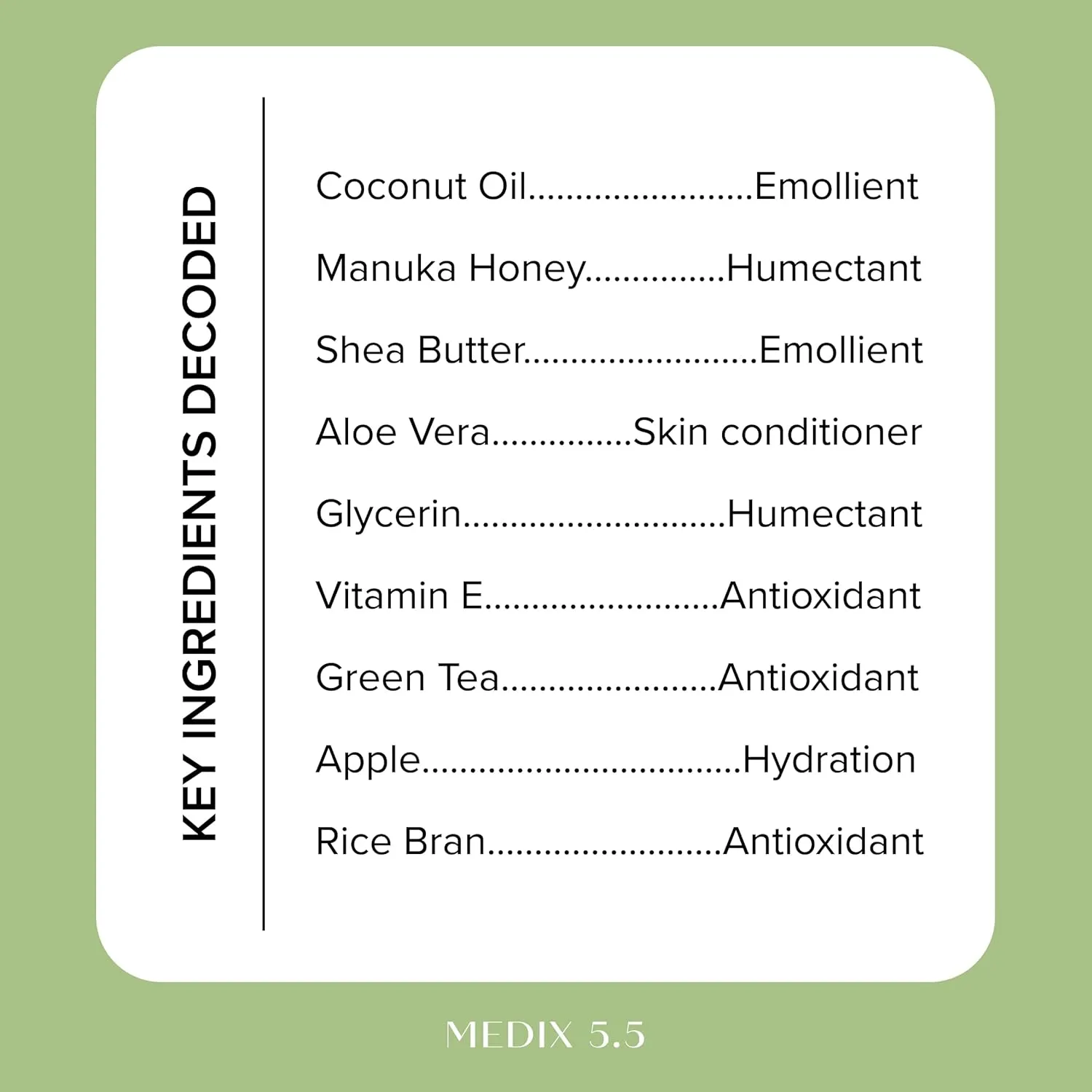 Medix 5.5 Coconut Body Lotion   Manuka Honey Cream, Coconut Oil Lotion For Women & Men, Natural Coconut Cream Moisturizer Body Butter Skin Care Balm For Stretch Marks, Cellulite, 15 Fl Oz