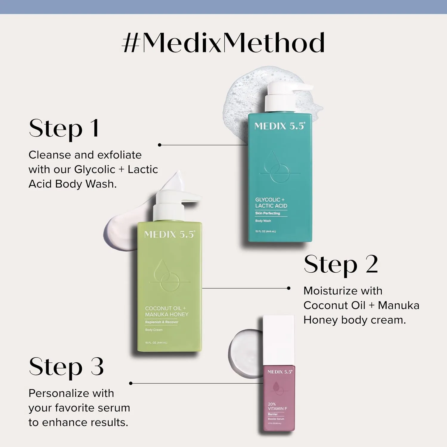 Medix 5.5 Coconut Body Lotion   Manuka Honey Cream, Coconut Oil Lotion For Women & Men, Natural Coconut Cream Moisturizer Body Butter Skin Care Balm For Stretch Marks, Cellulite, 15 Fl Oz