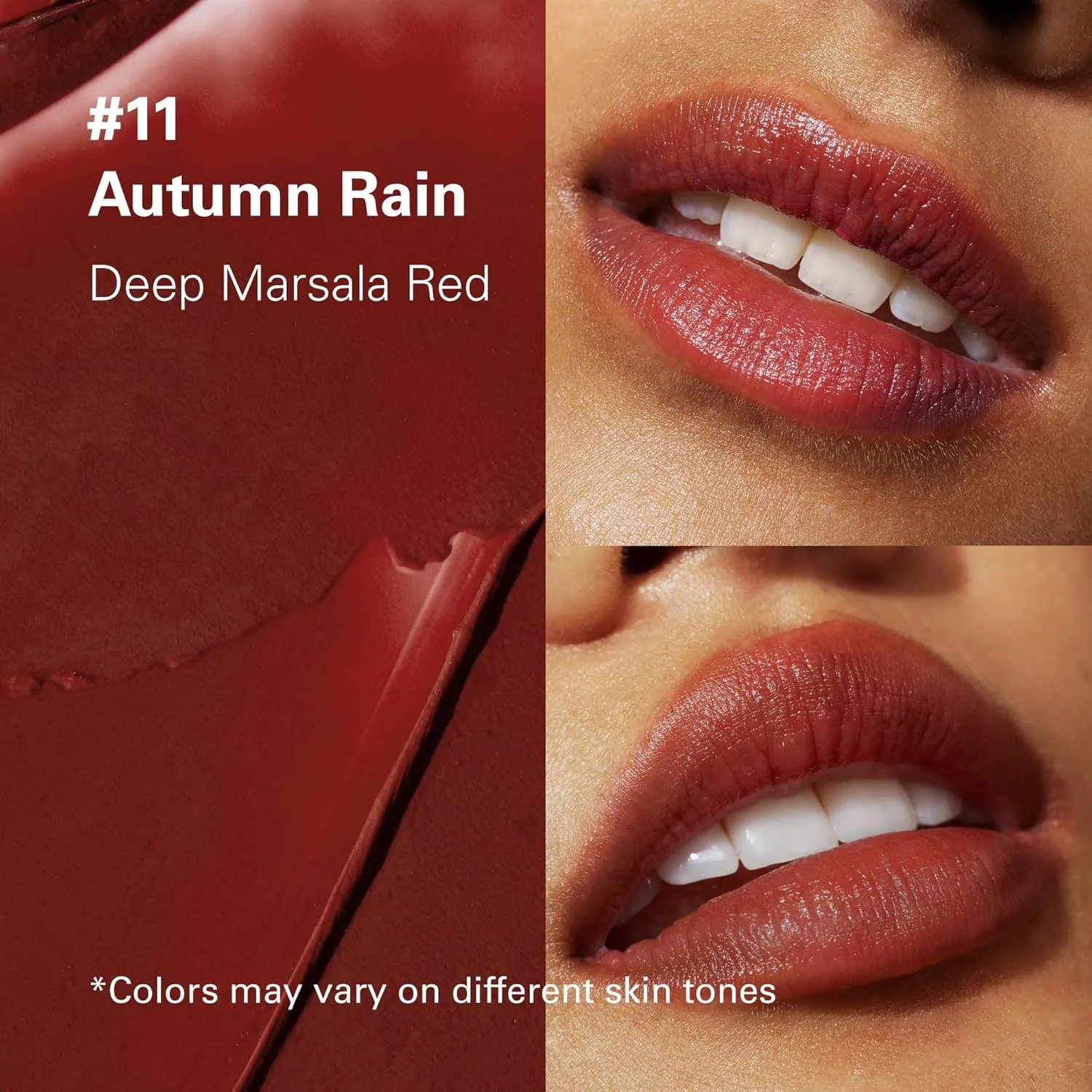Melixir Vegan Lip Butter #11 Autumn Rain(Tinted) ( 11 more colors), Bee Free, Petrolatum Free, Deep Nourishing Plant-Based Vegan Chapstick, Lip Balm for Dry, Cracked and Chapped Lips