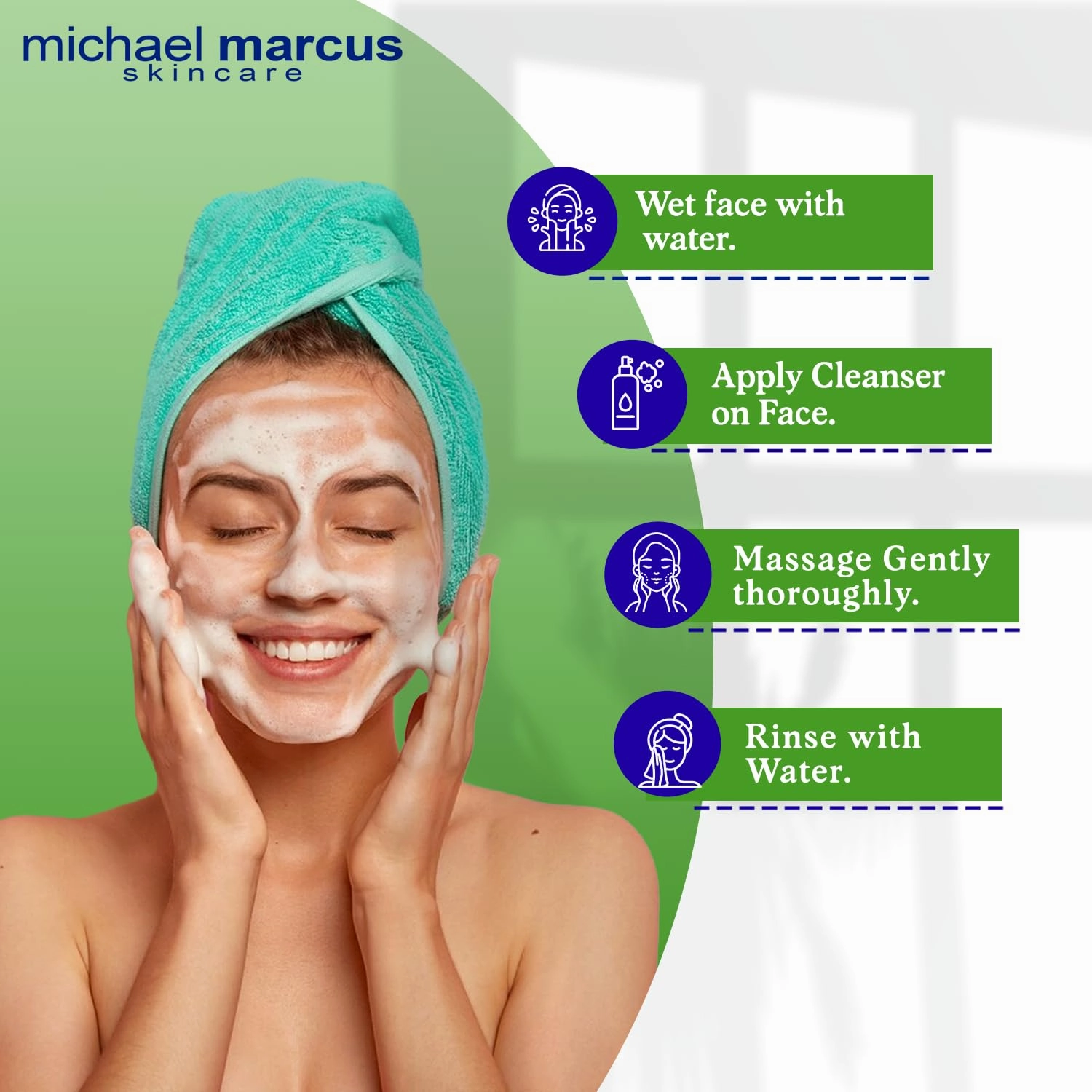 michael marcus Aloe Gentle Facial Cleanser Foaming with Honey & Rosemary Extract 4 fl oz - Refresh, Moisture & Hydrating Facial Cleanser - Cruelty Free, Paraben-Free & Fragrance Free Cleansing Foam