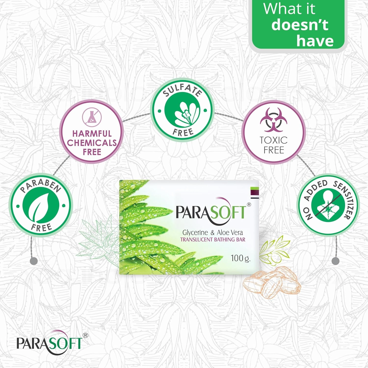 Moisturising Cleansing Body Soap For Dry Skin with Goodness of Aloe Vera & Glycerine For Purification, Sensitive Skin Friendly -100 gm (Pack of 4)