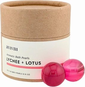 Moisturizing Bath Oil Beads (15 Pearls), Lychee Oil, Lotus Oil, Floral Scent, Biodegradable, Recyclable Container, Mother's Day Gift Idea
