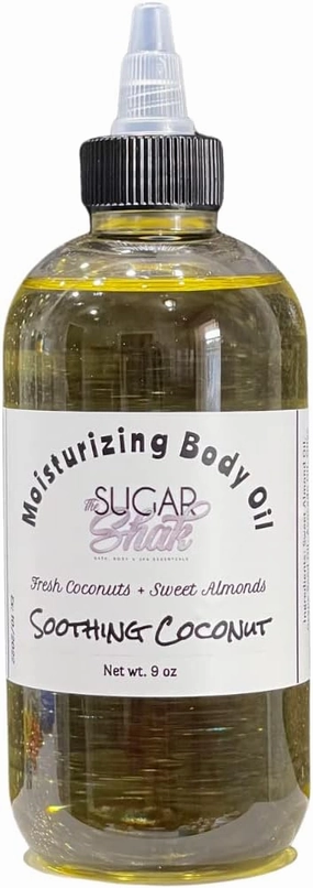 Moisturizing Body / Bath / Hair / Massage / Aftershave Body Oil / The Sugar Shak Collection / Vegan Friendly / Body Lotion / Hydrating For Dry Skin / Gift For Her / Gift For Him (Soothing Coconut)