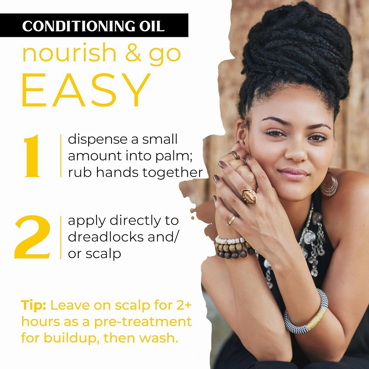 Moisturizing Hair Conditioning Oil - Organic Oil for Dry, Damaged, Curly & Frizzy Hair, Dreadlocks - Unscented, 4 oz