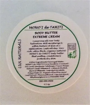 Mono'i de Tahiti Extreme Body Butter Cream. Mono'i de Tahiti Extreme Body Butter Cream-Extra Hydrating, rich, creamy, thick. super moisturizing