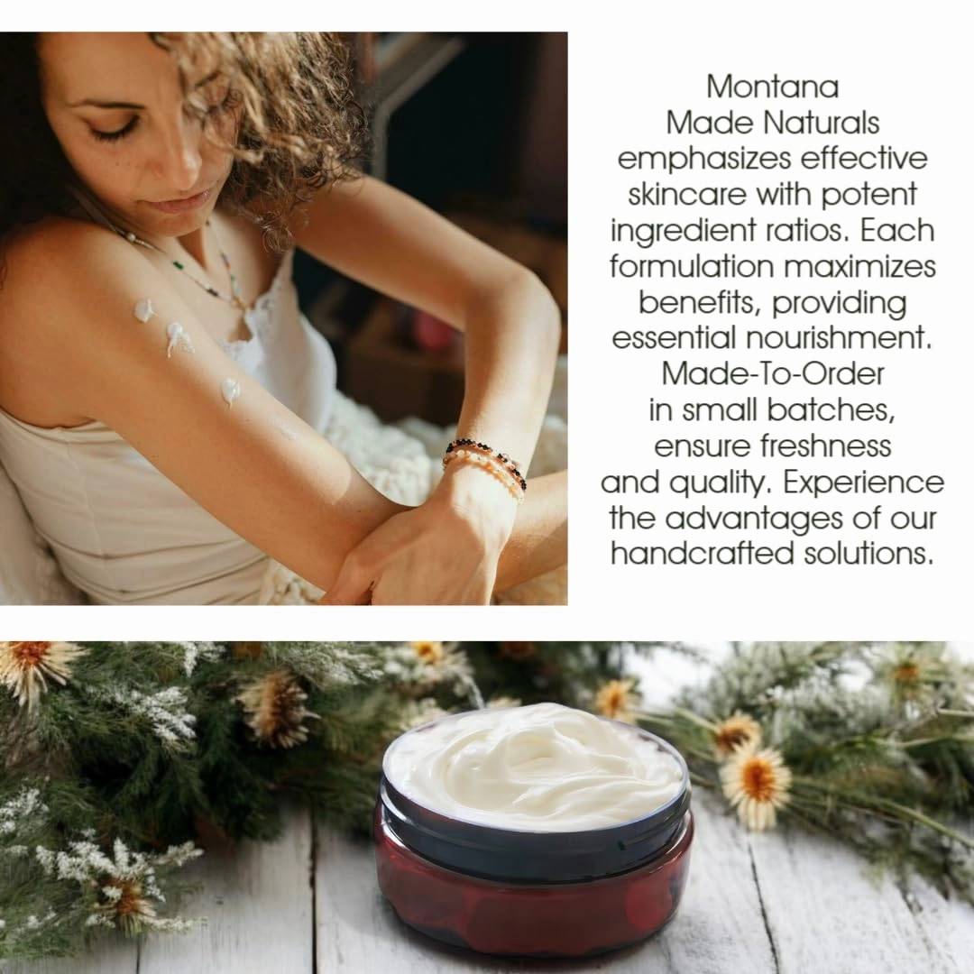 Montana Snow Lotion - Organic handmade hydrating daily moisturizing lotion for extremely dry skin, Shea body lotion, 100% natural non toxic body lotion, Vit E and aloe vera 8oz (Unscented 8oz)