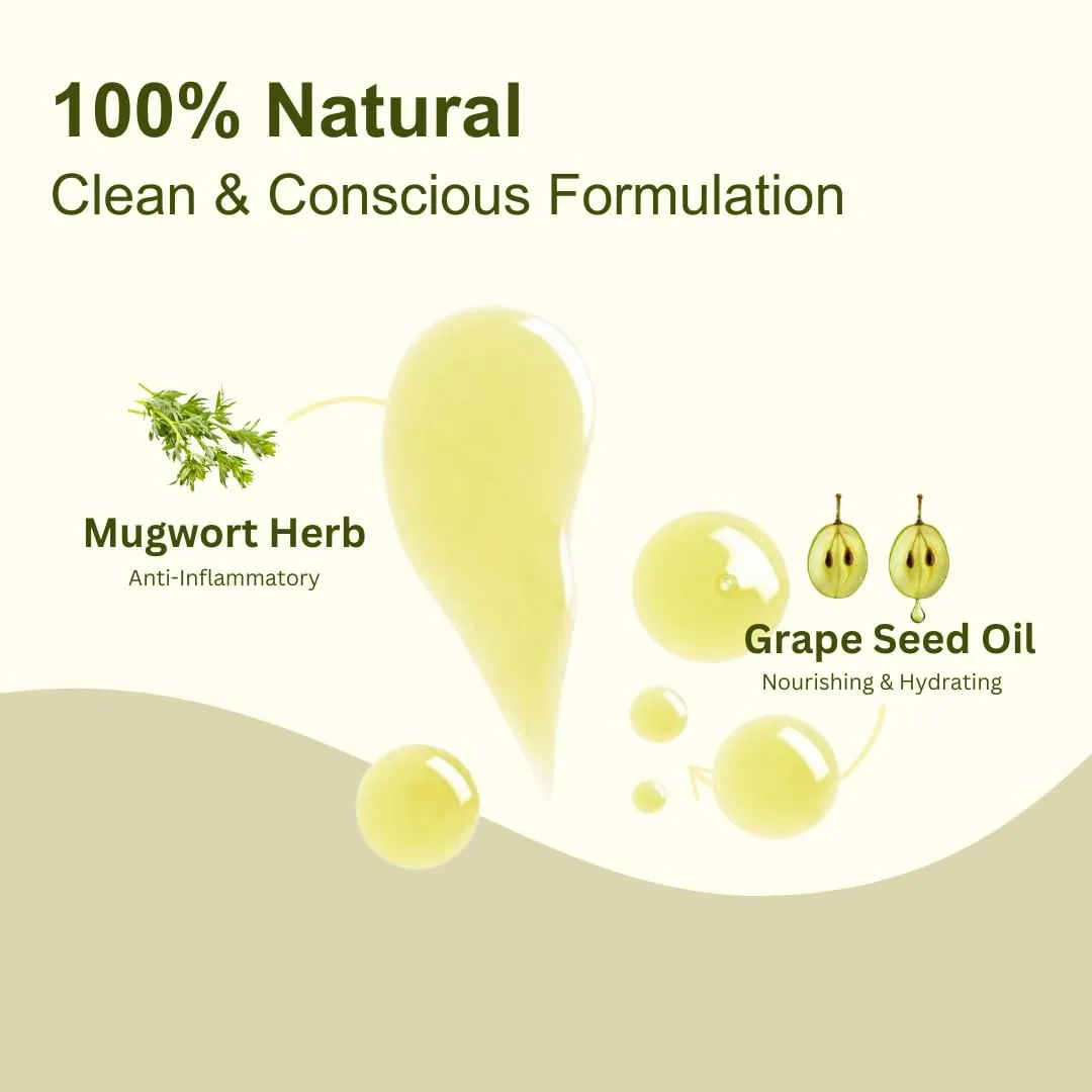 Mugwort Skin Oil - Infused Facial & Body Oil - Moisturizing Face Oil, or Dry Skin, Eczema, Psoriasis, Natural, Lightweight, Unisex - Unscented 100% Natural