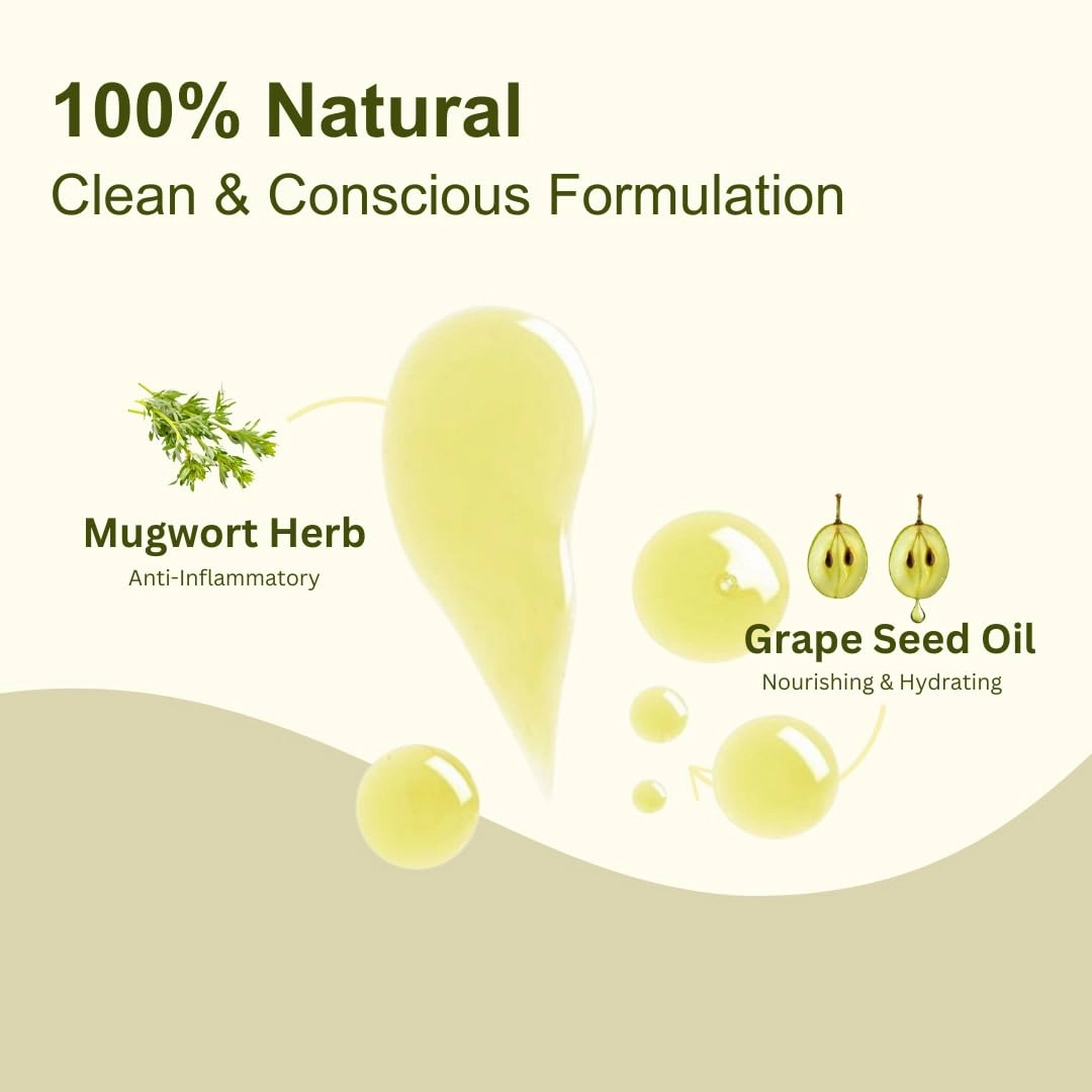 Mugwort Skin Oil - Infused Facial & Body Oil - Moisturizing Face Oil, or Dry Skin, Eczema, Psoriasis, Natural, Lightweight, Unisex - Unscented 100% Natural