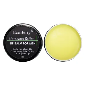 Murumuru Butter Lip Balm For Men Dry, Chapped Lips, Non-shiny Moisturizing, Conditioning, Natural Enriched with Cocoa butter & Vitamin E, Mineral Oil Free, Preservative Free, Veg