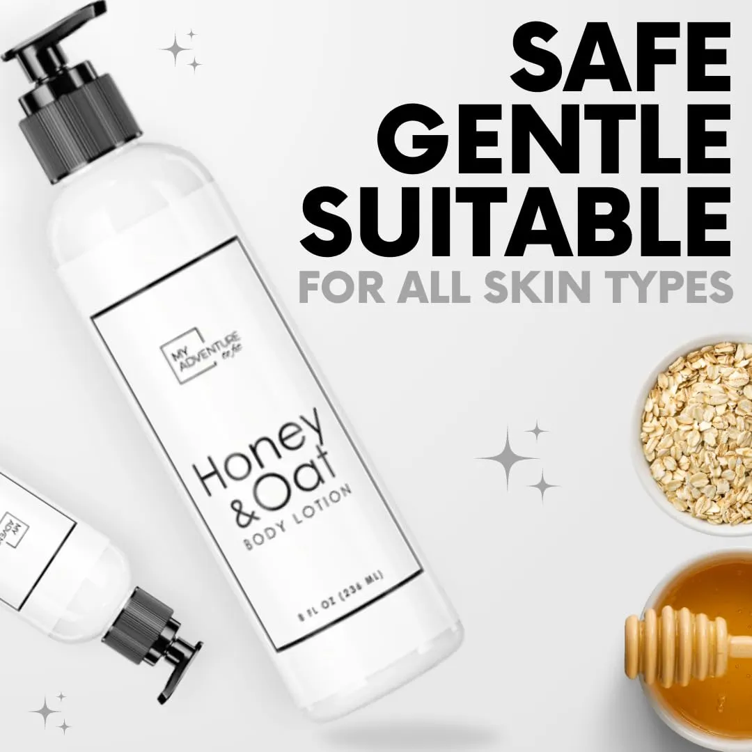My Adventure to Fit Moisturizing Body Lotion for Women - Body Cream & Natural Lotion for Dry Skin - Extra Hydration Travel Size Lotion for Men & Body Moisturizers (Honey and Oat, 8 fl. oz)