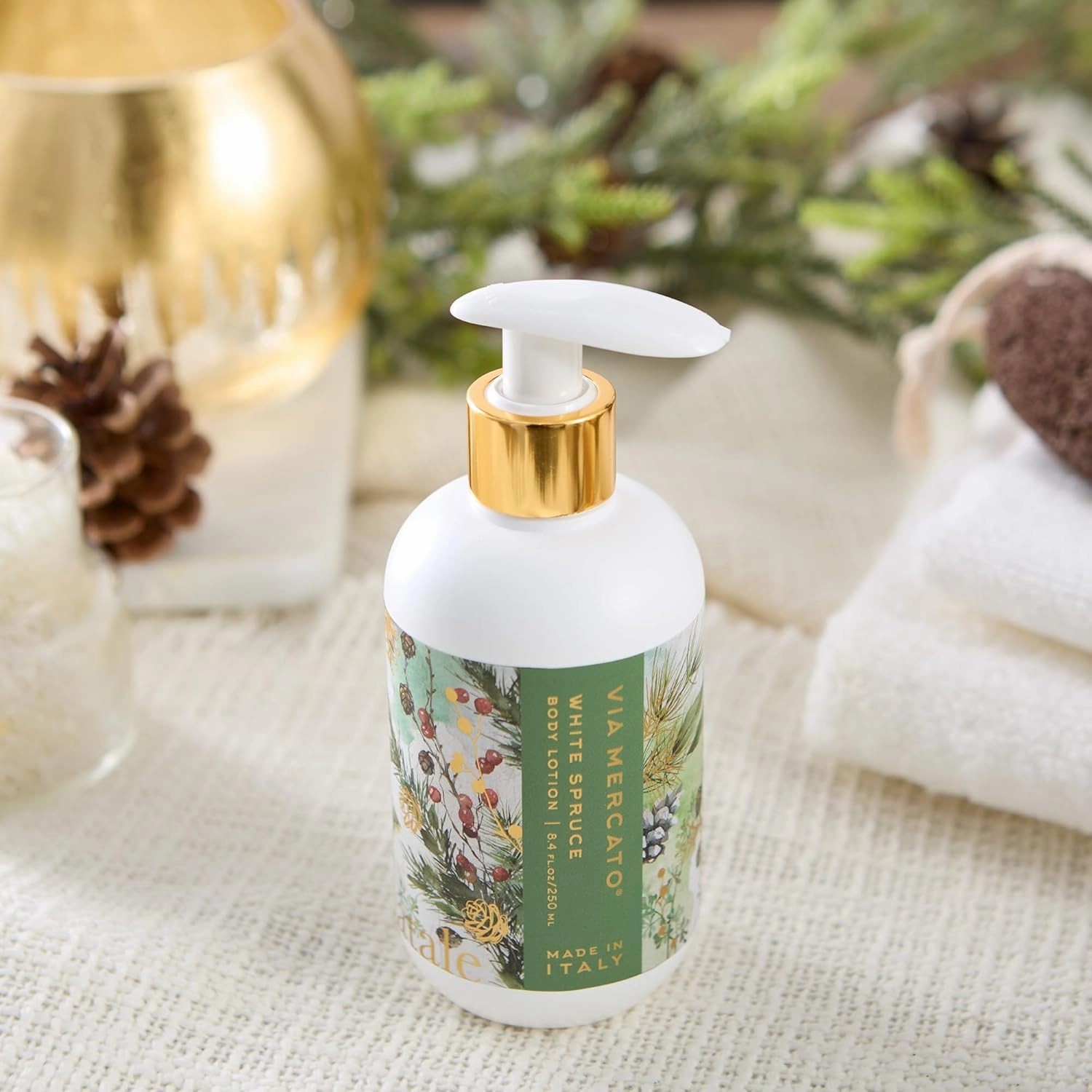 Natale 8.4 Fl Oz Body Lotion, Moisturizing, Non-Greasy Formula, White Spruce