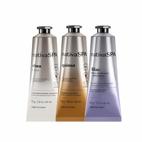 Nativa SPA Hand Cream Trio Bundle: Shea Butter, Lilac & Quinoa, Ultra-Moisturizing (3x 1.7 Ounce each)