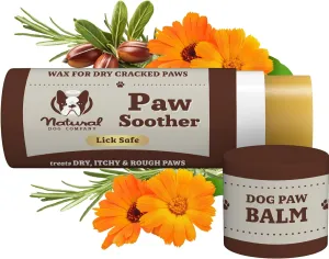 Natural Dog Company Paw Soother Balm & Wax for Dogs, Moisturizing Relief for Dry, Cracked Paws, Lick-Safe, Repairs & Heals, Protects Against Extreme Weather, Coconut Oil & Vitamin E, 2 oz Stick