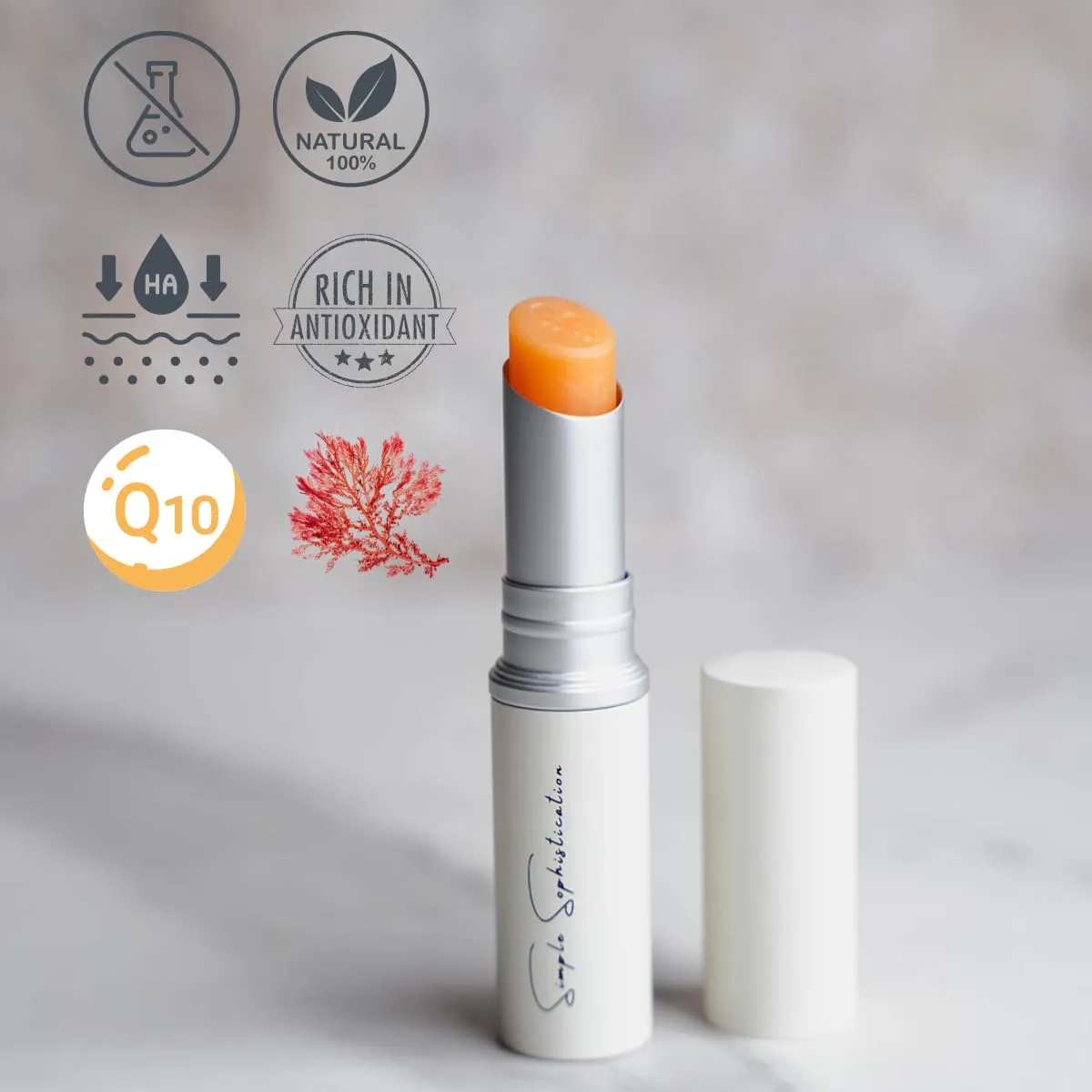 Natural Lip Balm - Anti-Aging with 100%-grassfed Beef Tallow, CoQ10, Astaxanthin, Hyaluronic acid - Ultra Moisturizing, Conditioning, All natural, Organic, Made in USA (Untinted)