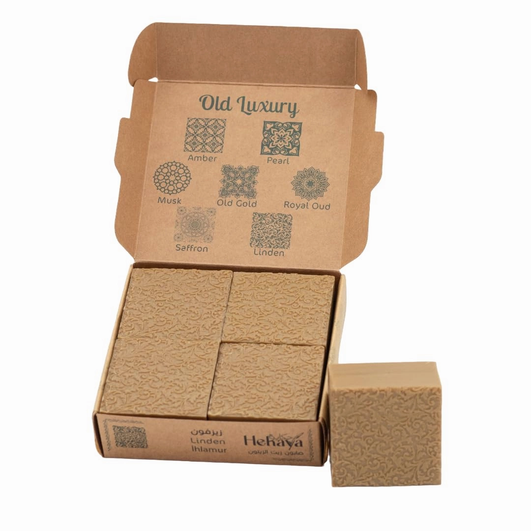 Natural Olive Oil Soap bars with Organic Ingredients, Vegan Soap, Moisturizing, Handmade, Scented With Essential Oils, Body Soap Bars for Women and men (Linden) (Pack of 4 Bars) 17.6 Ounce