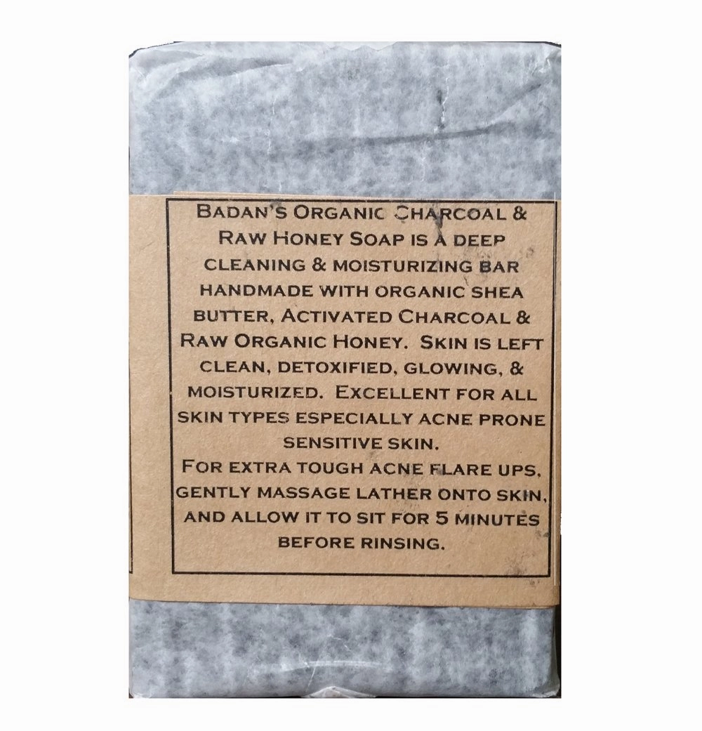 Natural Organic Activated Charcoal & Honey Acne Soap Unscented for Face and Body, Handmade with Raw Organic Honey 4.5oz (3 Bar Pack)