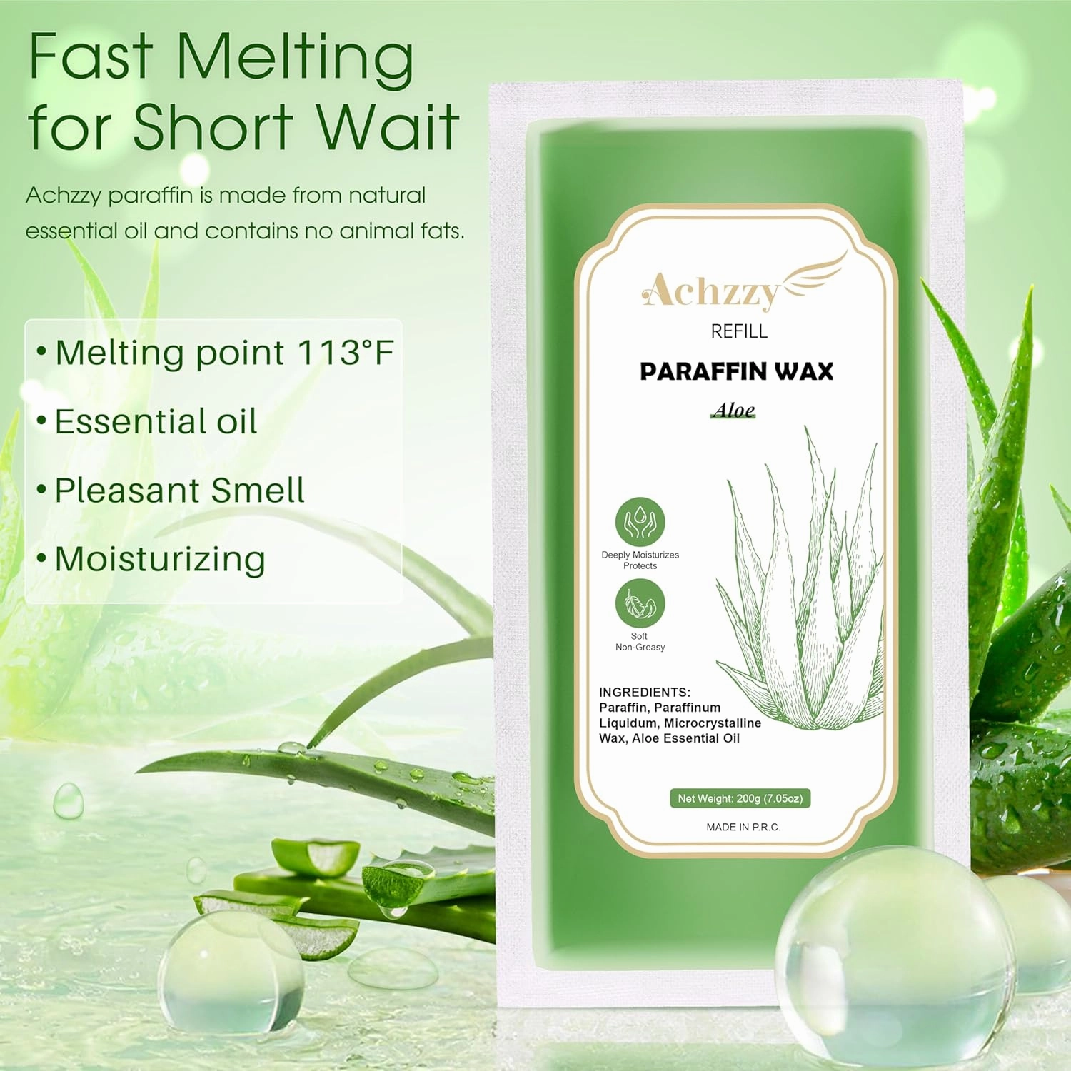 Natural Paraffin Wax Refills, 12-Pack Paraffin Wax Blocks of Aloe Scent for Paraffin Bath, Paraffin Wax for Hand and Feet for Deep Hydration, Moisturizing and Nourish(Aloe)