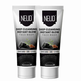 NE.UD Deep Cleansing Instant Glow Face Wash for Men and Women - 2 Packs (70ml Each)