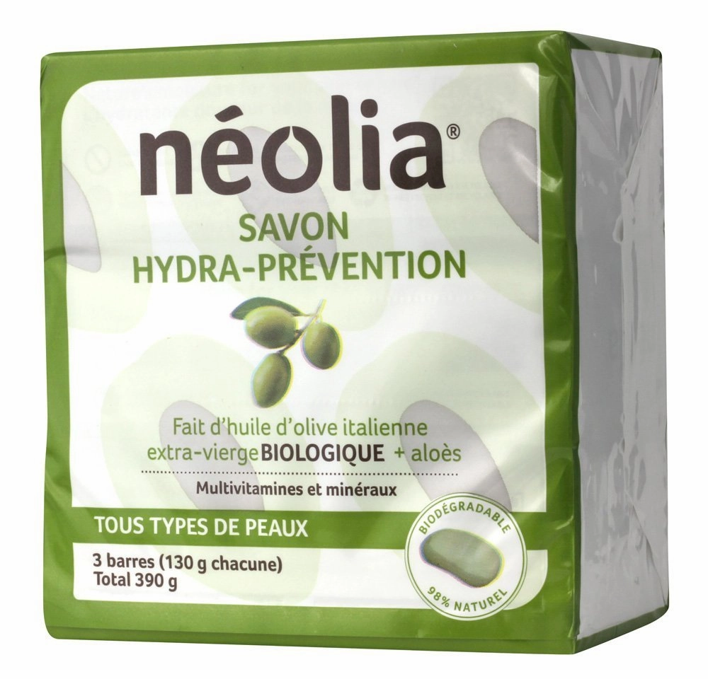 Neolia Olive Oil Soap Bar (3 Pack): Gentle Green Bar Cleanser Made with Organic Italian Extra Virgin Olive Oil & Aloe. Ideal Natural Soap for Dry Skin. Gentle Natural Cleanser for Sensitive Skin.