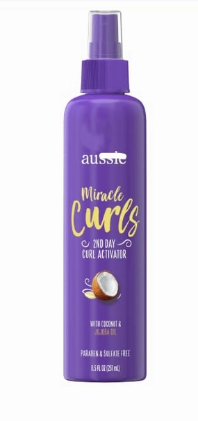 New Miracle Curls Second Day Curl Activator Spray Gel, 8.5 fl oz (1 Pack, Packaging May Vary)