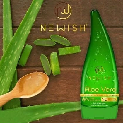 NEWISH Pure Aloe Vera Multipurpose Beauty Gel For Young Radiant Acne free Skin, Moisturizer & Hair Treatment (390 ML)