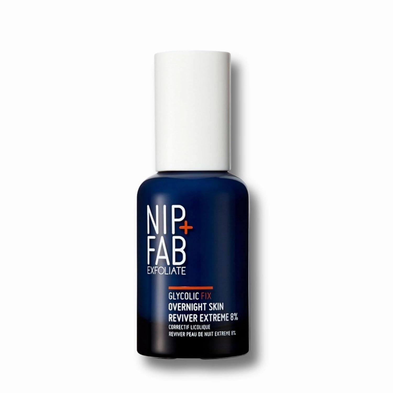 Nip Fab Glycolic Fix Overnight Skin Reviver Extreme 8%, 1.52 fl oz, Face Skin Exfoliant with Lactic Acid and Special Formula to Soften, Hydrate and Regenerate