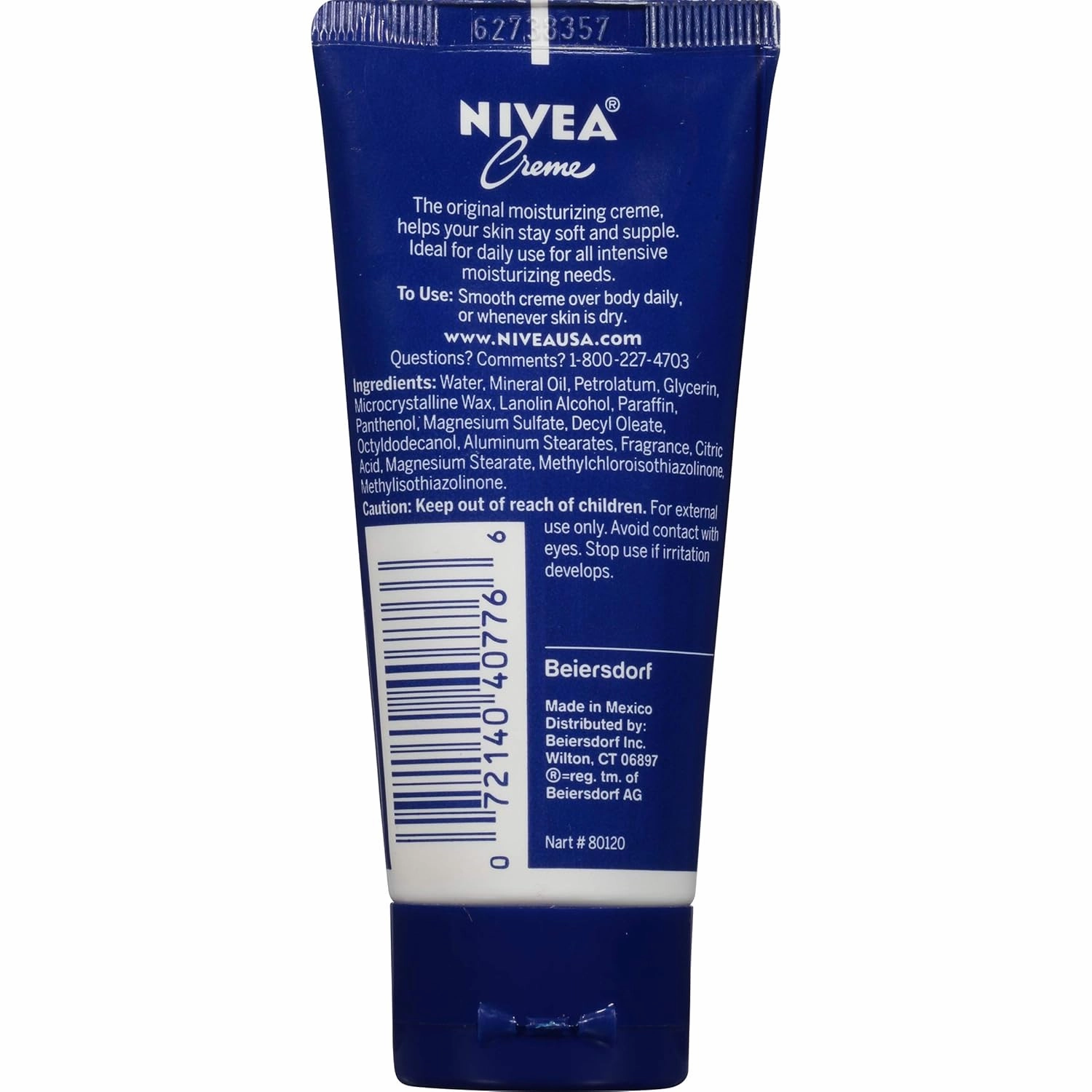 NIVEA Creme Body, Face and Hand Moisturizing Cream, 2 Oz Tube (Pack of 1)