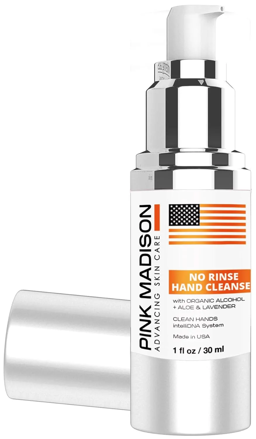 No Rinse Hand Cleanser Gel. Infused with Lavender, Aloe, Organic Alcohol. 1 OZ Travel Pack