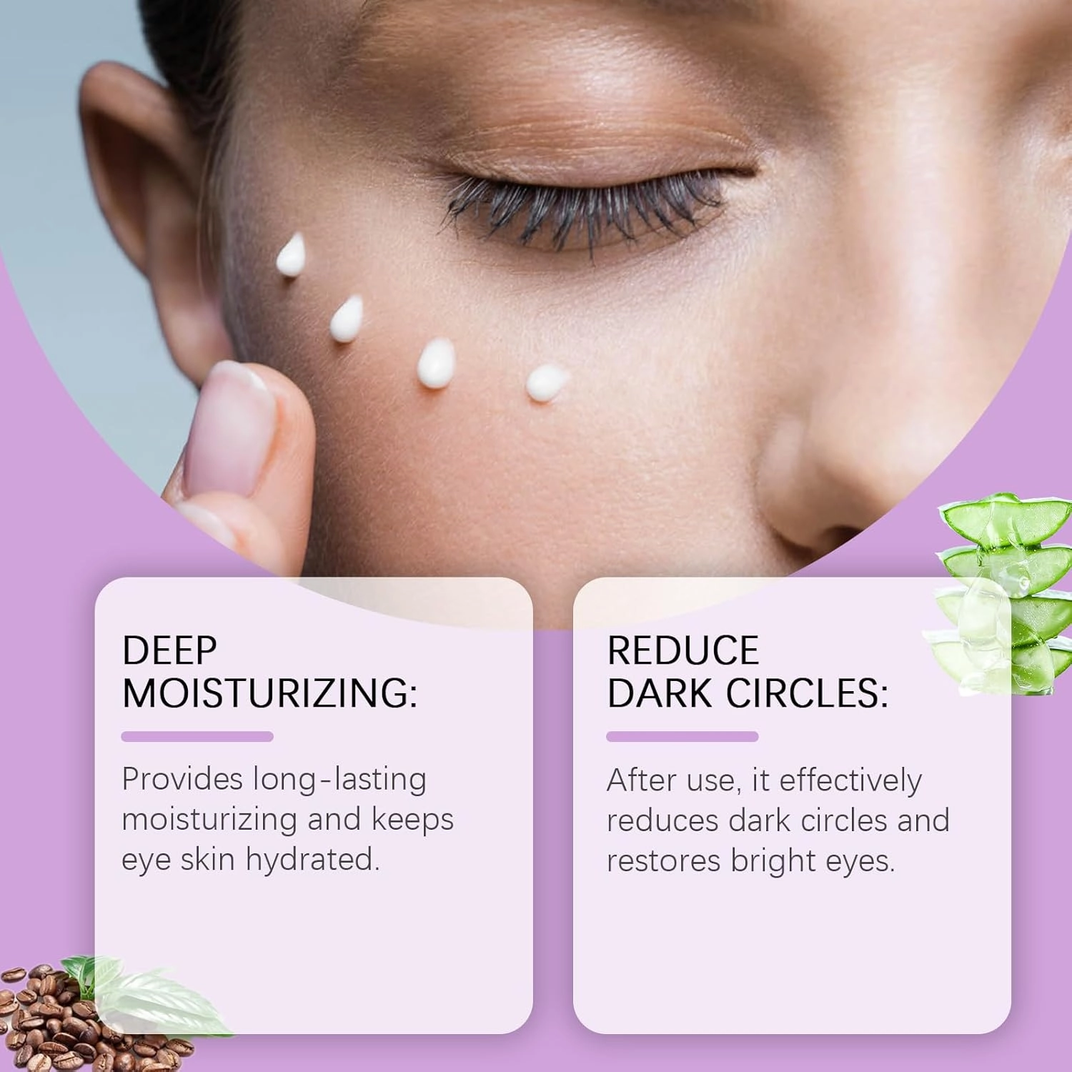 No Coffee Needed Deep Hydrating Eye Cream – 50g Dark Circle Treatment with Aloe, Vitamin C & Collagen – Reduces Puffiness, Wrinkles & Eye Bags for Brighter, Firmer Under Eyes