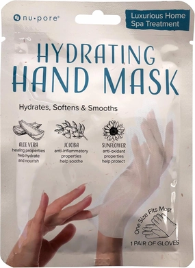 Nu-Pore Moisturizing Gloves – Hand Mask for Dry Hands and Moisturizer with Jojoba Oil and Aloe Vera to Help Repair and Soothe Extra Dry Skin, Paraben & Latex Free (24 Pack)