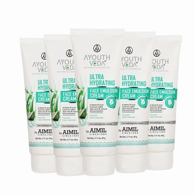 Nutranix TNA Ultra Hydrating Face Emulsion Cream With Coconut Water, Aloe vera & Green Tea | Provides Long Lasting Nourishment, Fresh & Radiant Look, Reduces Blemishes & Dark Spots(Pack of 5-60G each)