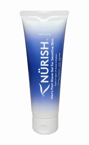 NÜRISH Nurish Post Shave Gel, 3.4 Oz. Aloe Vera Gel, Vitamin E, Jojoba Oil, Almond Oil, Psyllium Husk Powder and Pepermint Oil.