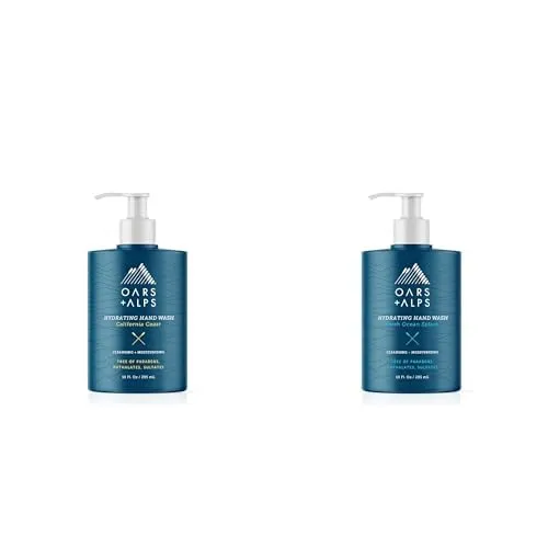 Oars   Alps Hydrating Liquid Hand Soap, Gentle Hand Wash with Vitamin E Made with Coconut Oil & Aloe Vera to Moisturize Dry Hands, California Coast and Fresh Ocean Splash Scents, 2 10 Fl. Oz Bottles