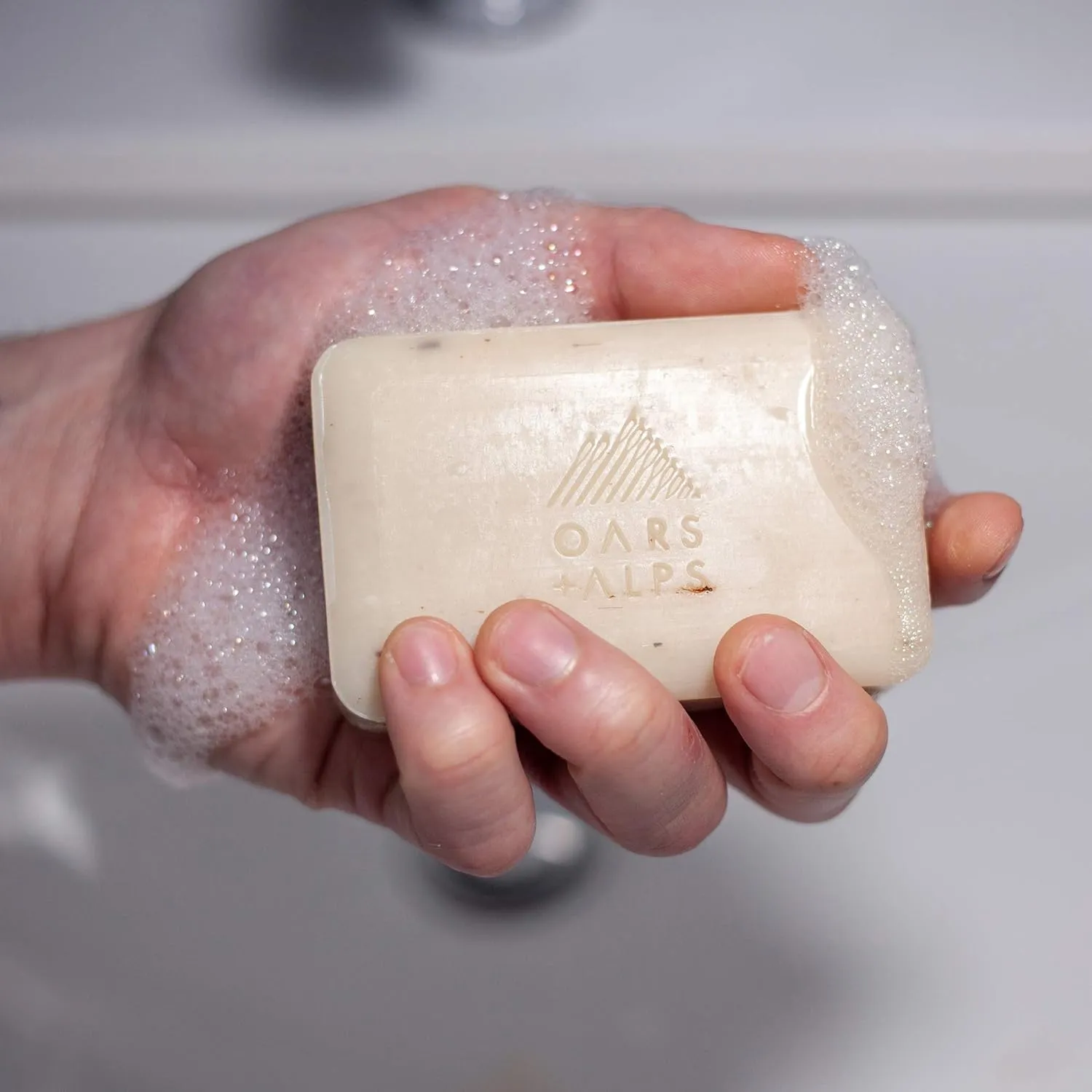 Oars   Alps Moisturizing Men's Bar Soap, Dermatologist Tested and Made with Clean Ingredients, Travel Size, 3 Pack, 6 Oz Each