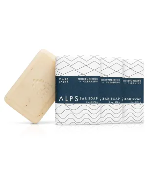 Oars   Alps Moisturizing Men's Bar Soap, Dermatologist Tested and Made with Clean Ingredients, Travel Size, 3 Pack, 6 Oz Each