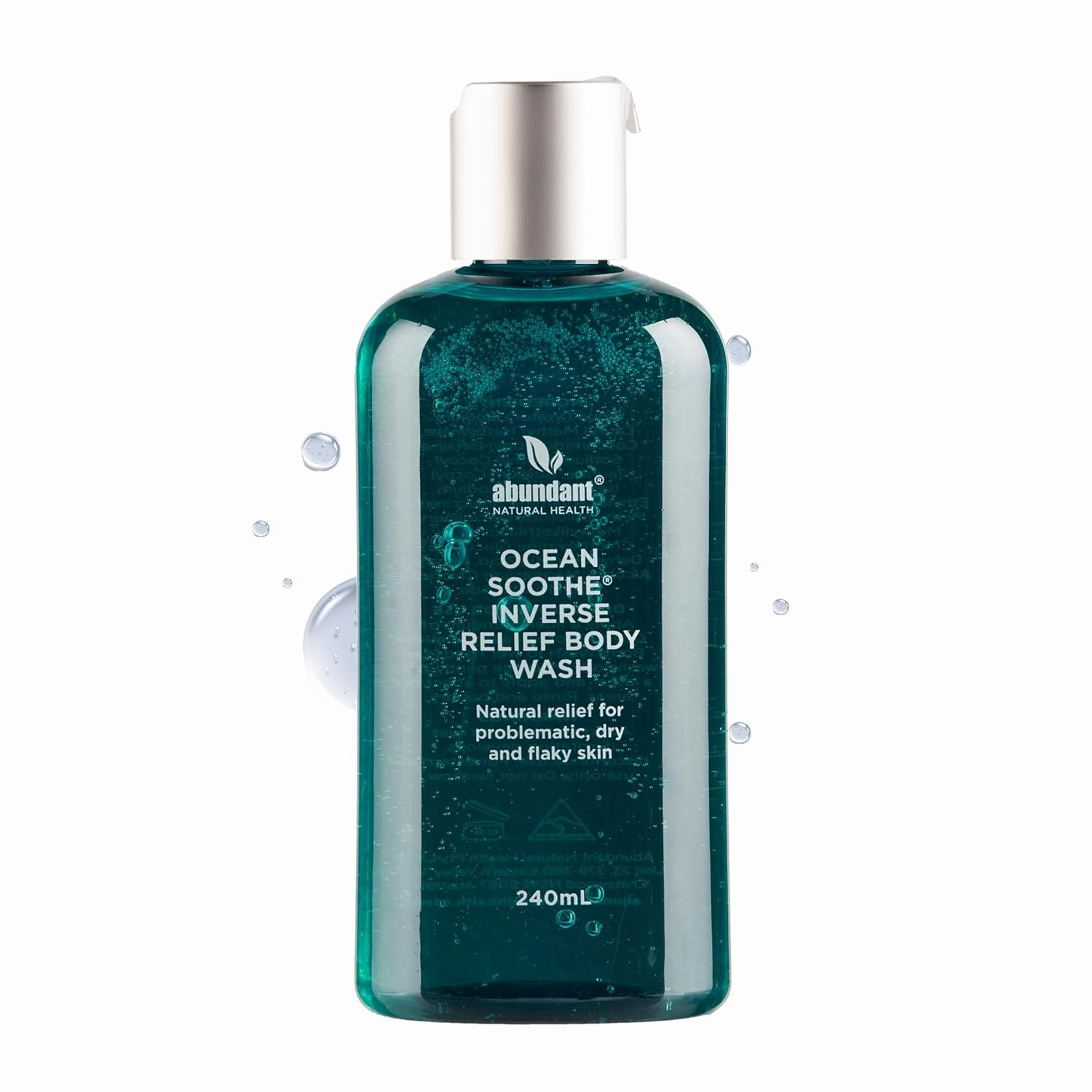Ocean Soothe Inverse Relief Body Wash with Highly Concentrated Pure Magnesium Salts to Cleanse and Hydrate Dry, Flaky Skin, Moisturizing, Fragrance-Free, 240mL