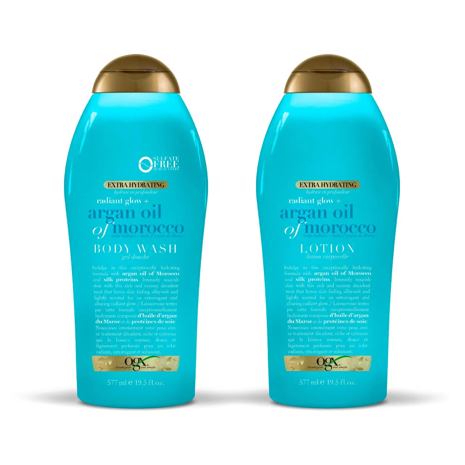 OGX Radiant Glow   Argan Oil of Morocco Extra Hydrating Body Wash for Dry Skin Radiant Glow   Argan Oil of Morocco Extra Hydrating Body Lotion for Dry Skin, Nourishing Creamy