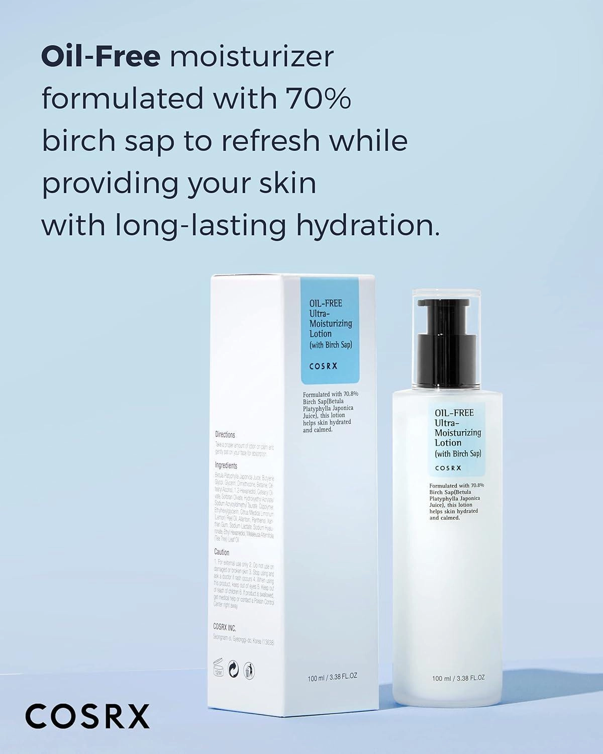 Oil-Free Ultra-Moisturizing Lotion with Birch Sap 100ml | COSRX