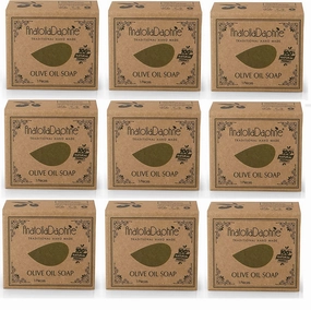 Olive Oil Soap Bar - Handmade 100% Pure Natural & Vegan - 5.3 oz Each Bar (9 Bars)
