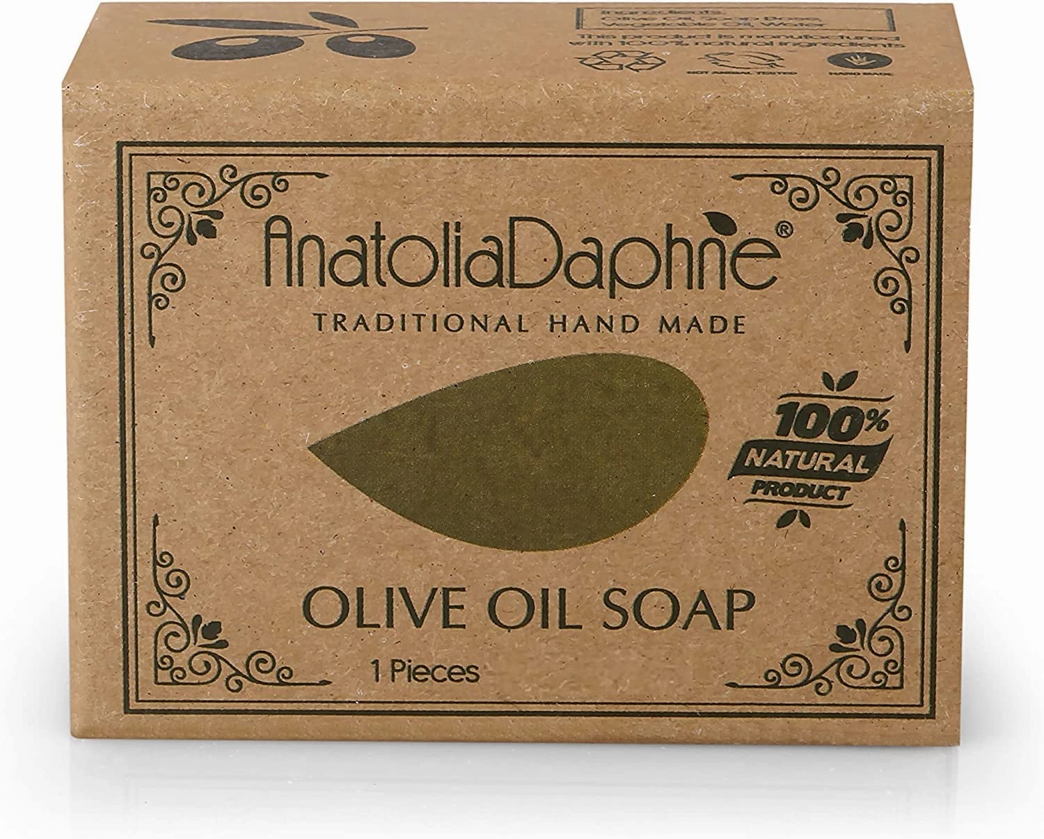 Olive Oil Soap Bar - Handmade 100% Pure Natural & Vegan - 5.3 oz Each Bar (9 Bars)